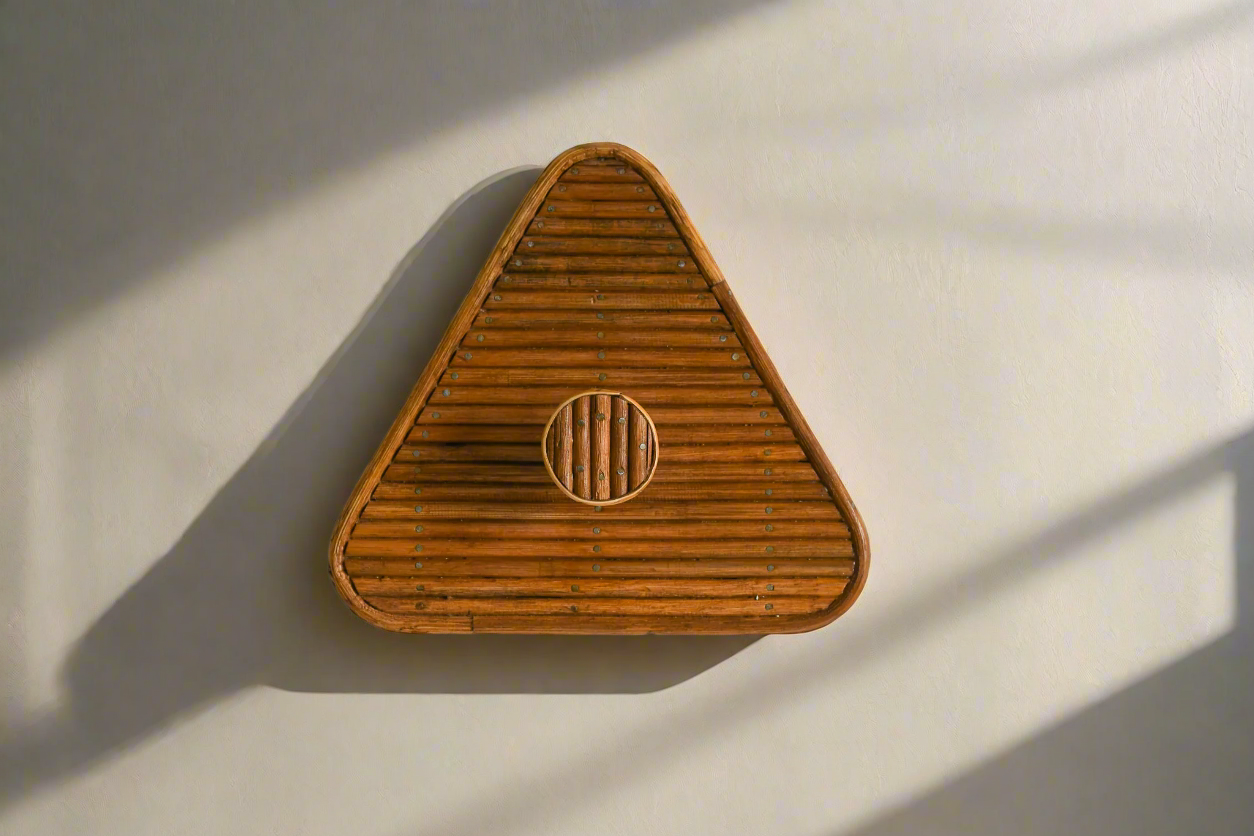 Triangular Rattan Coat Hook