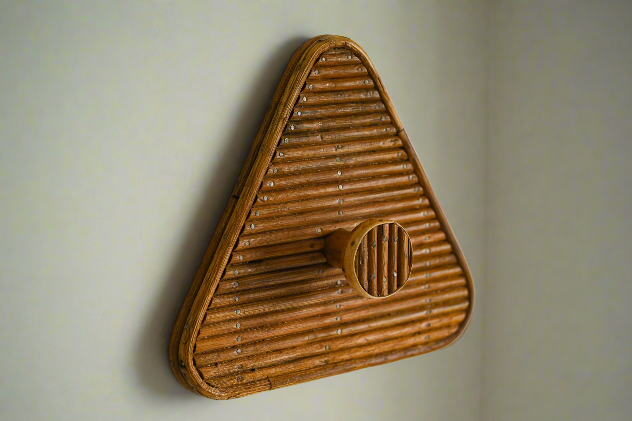 Triangular Rattan Coat Hook