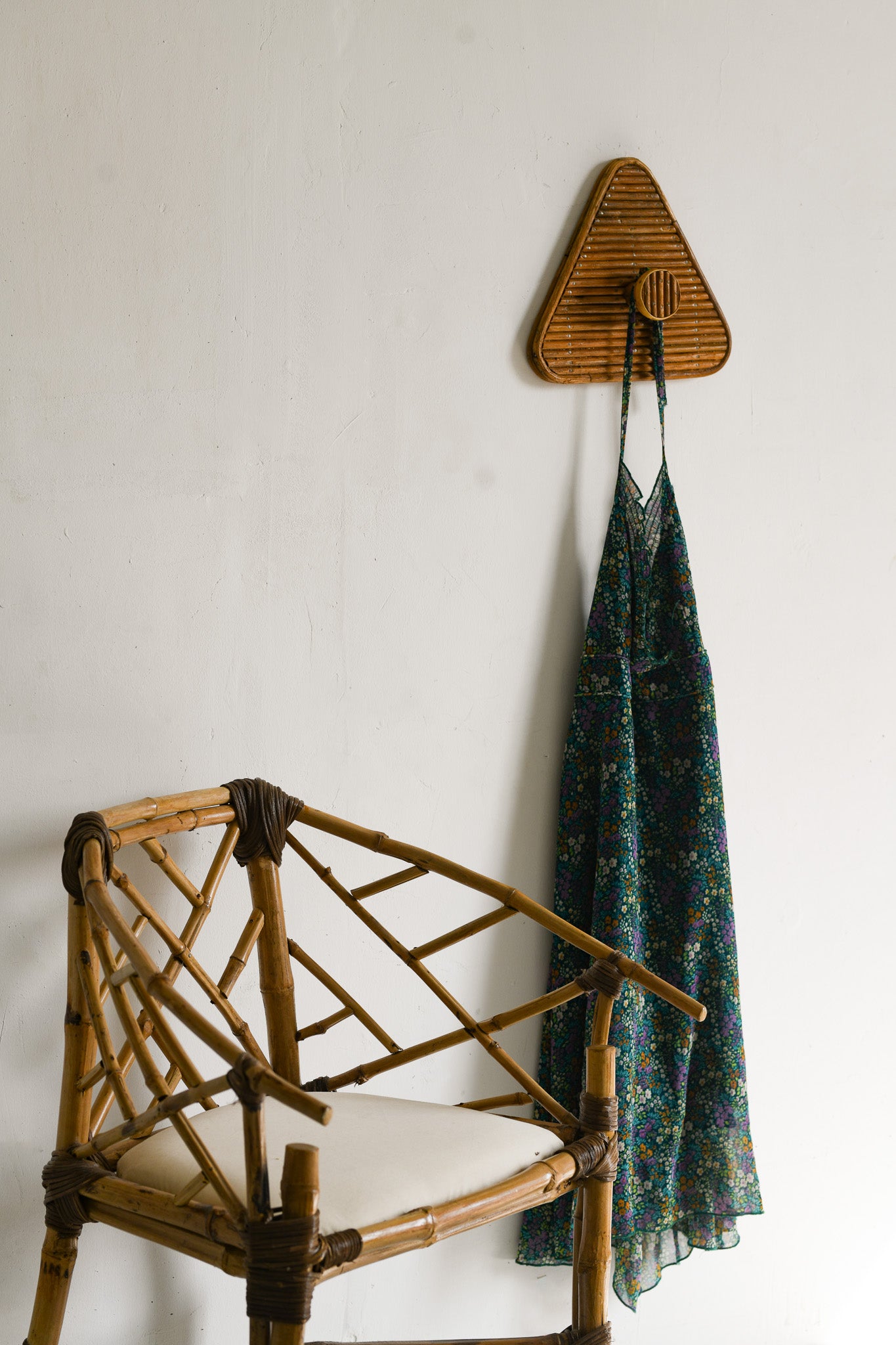 Triangular Rattan Coat Hook