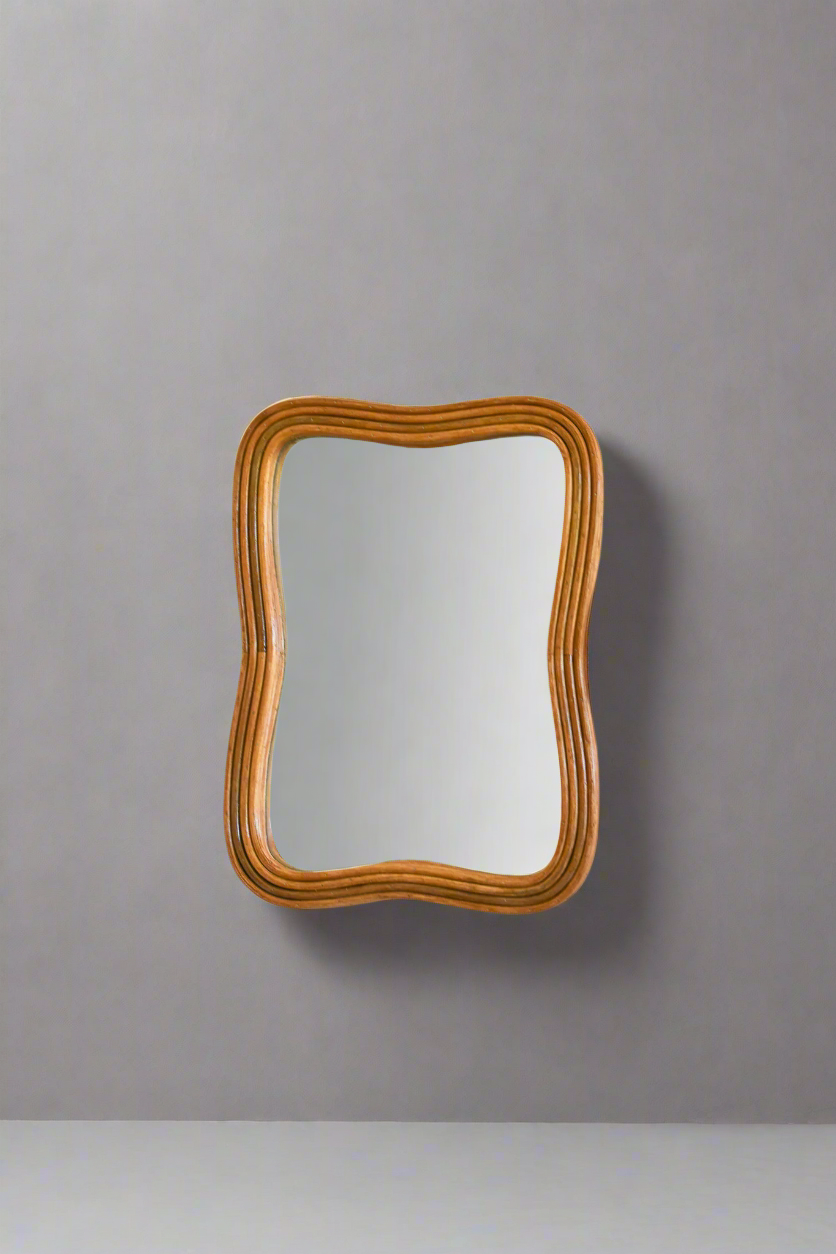 Rectangular Rattan Wall Mounted Mirror