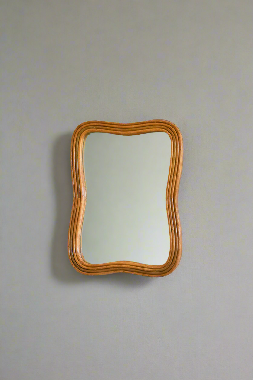 Rectangular Rattan Wall Mounted Mirror