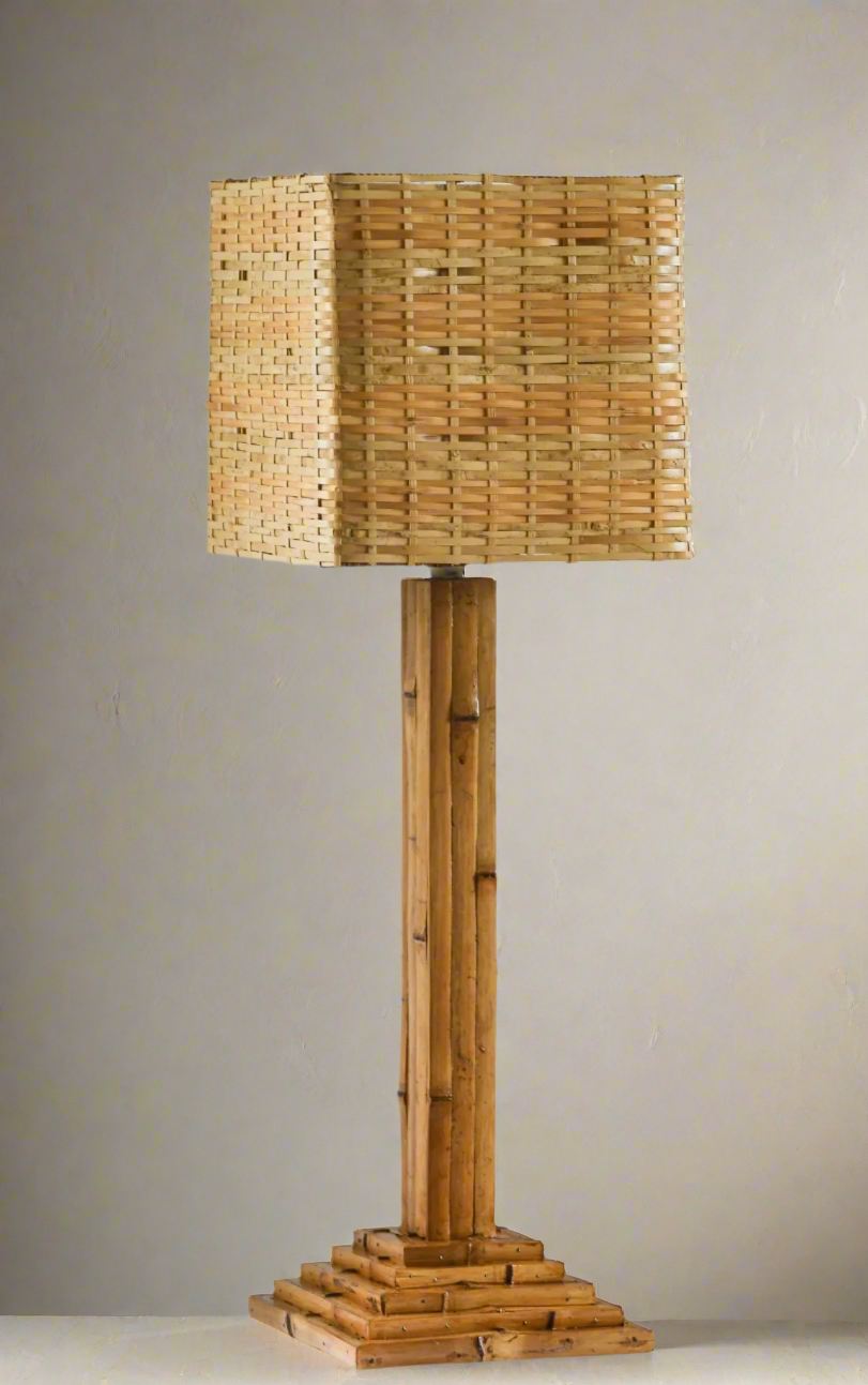 Organic Bamboo Step Table Lamp Peter Blake Style