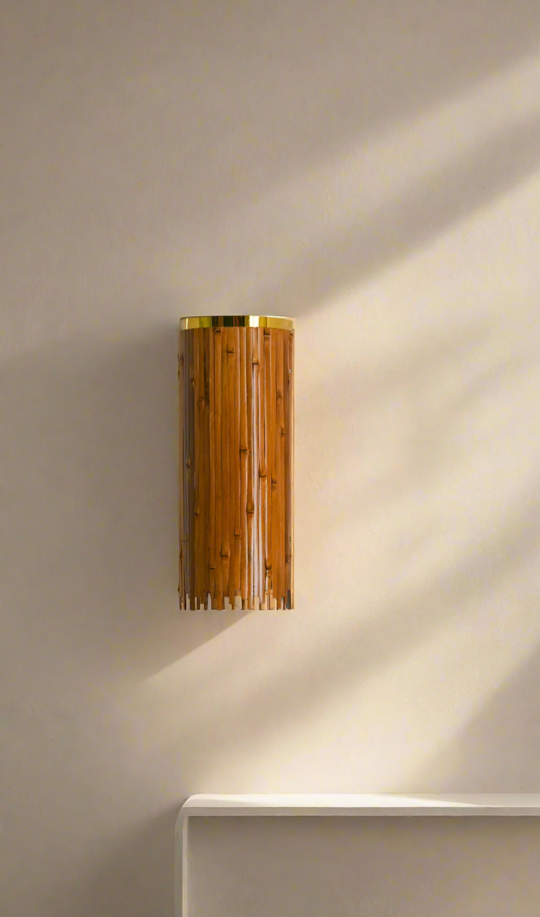 Upside Downward Bamboo Wall Lamp