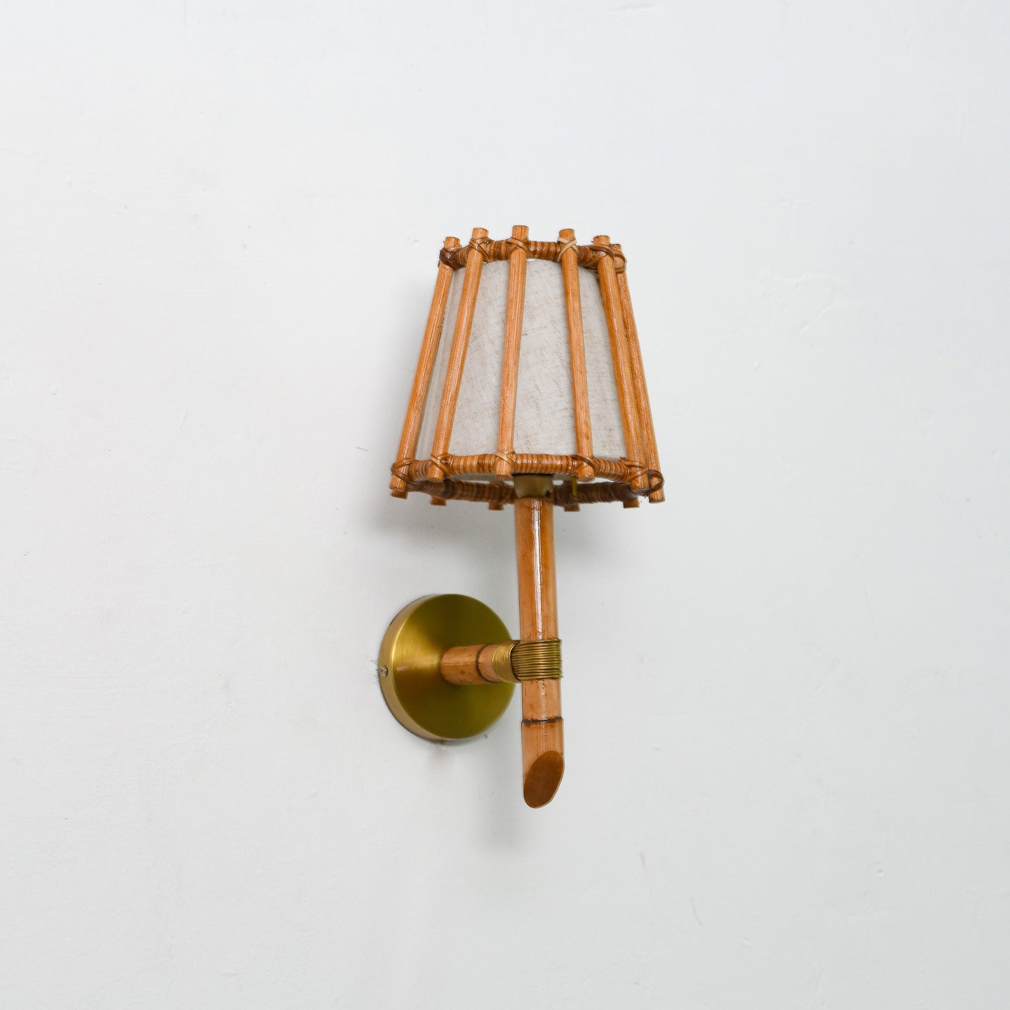 Midcentury Modern Style Rattan Wall Sconce