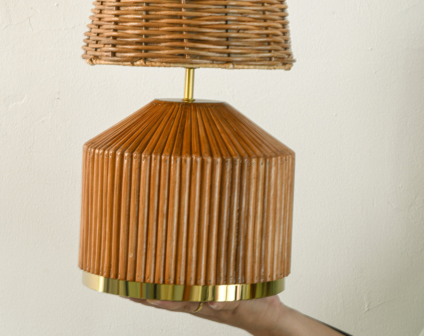 Mid-century Modern Style Pencil Reed Wicker Table Lamp