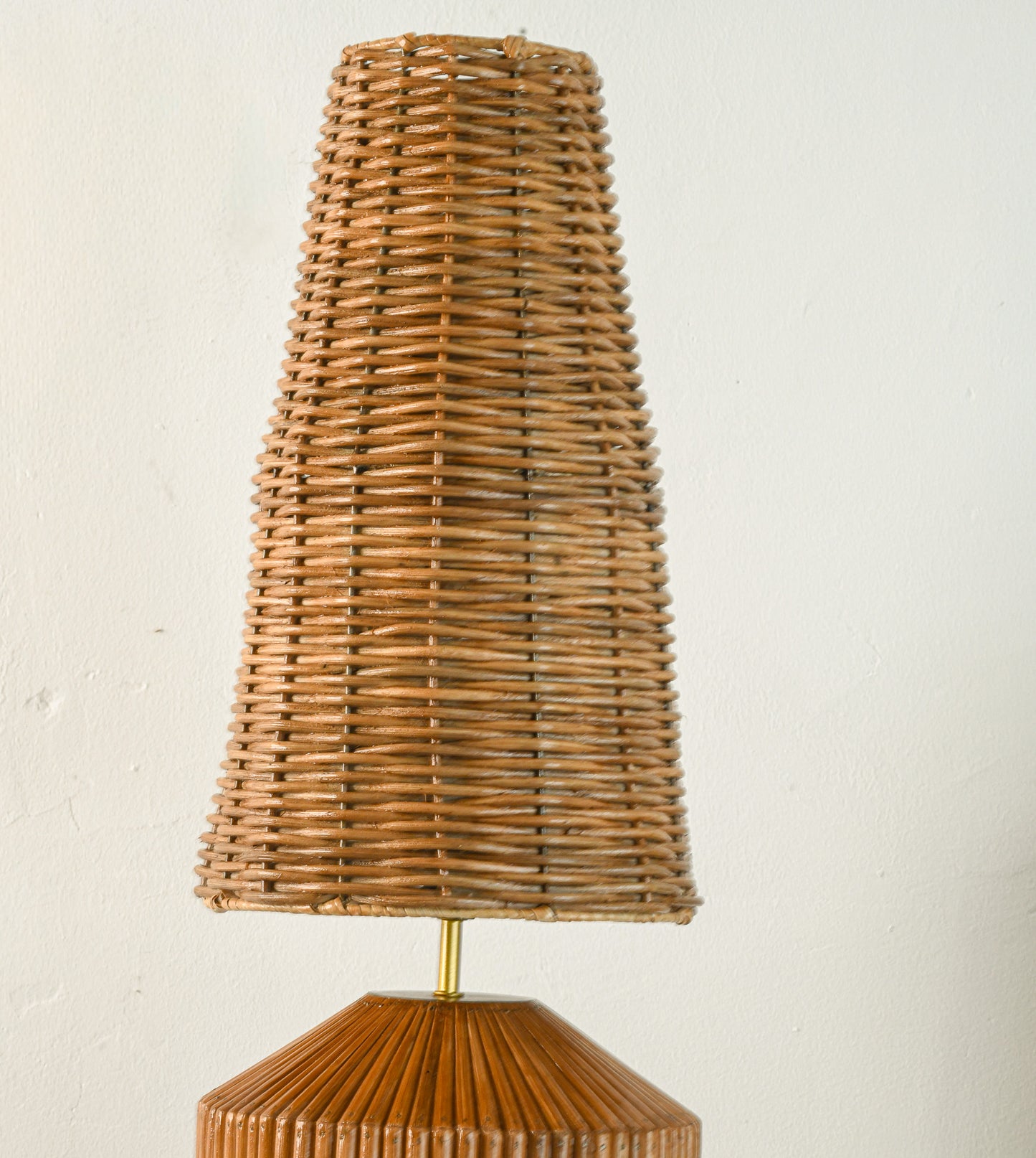 Mid-century Modern Style Pencil Reed Wicker Table Lamp