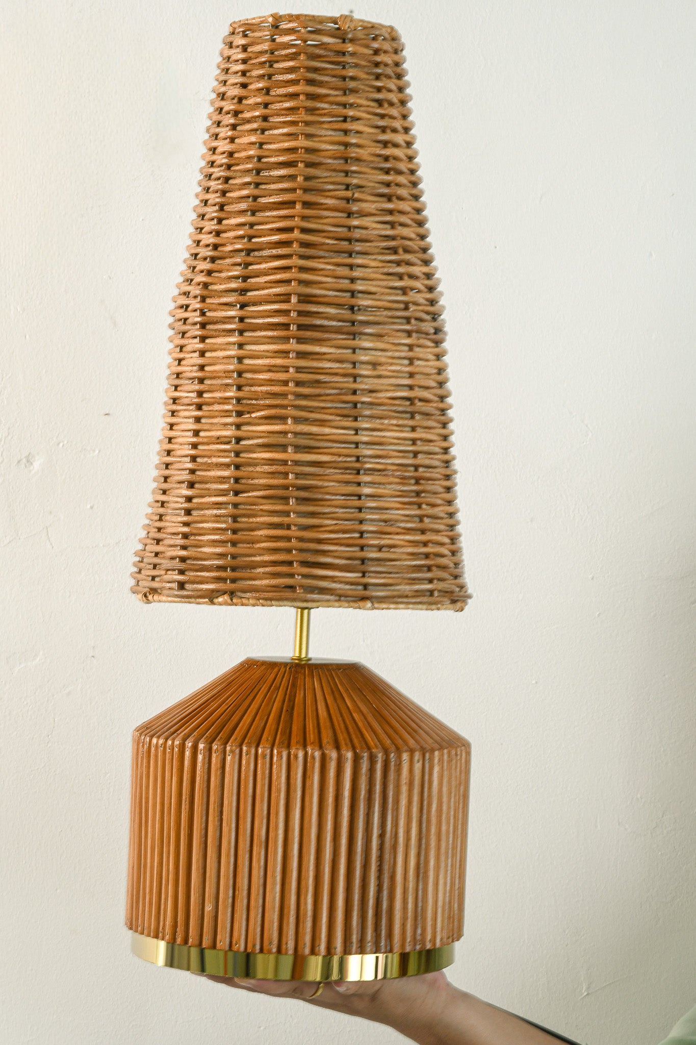 Mid-century Modern Style Pencil Reed Wicker Table Lamp