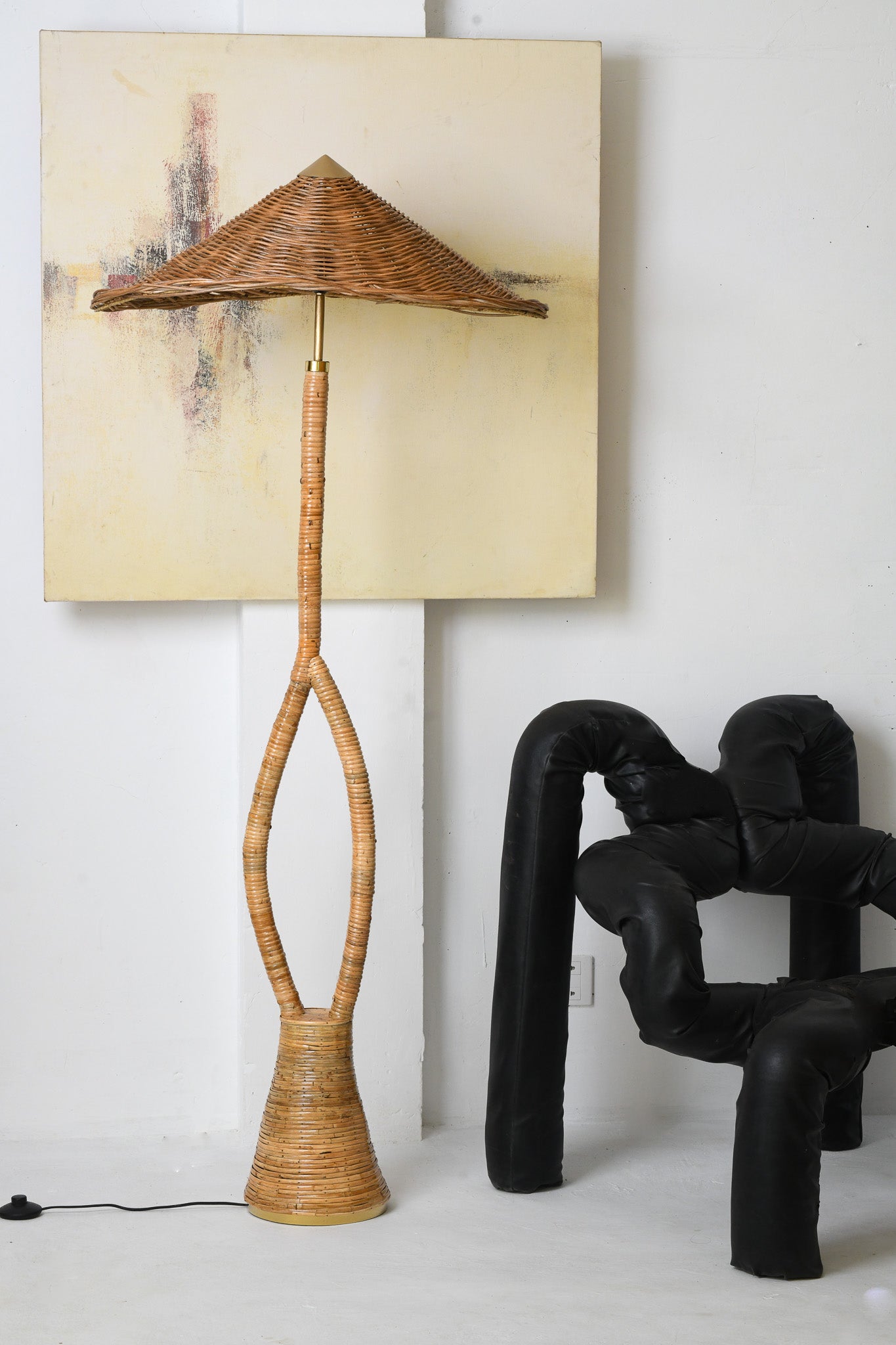 Italian Styled Rattan Floor Lamp