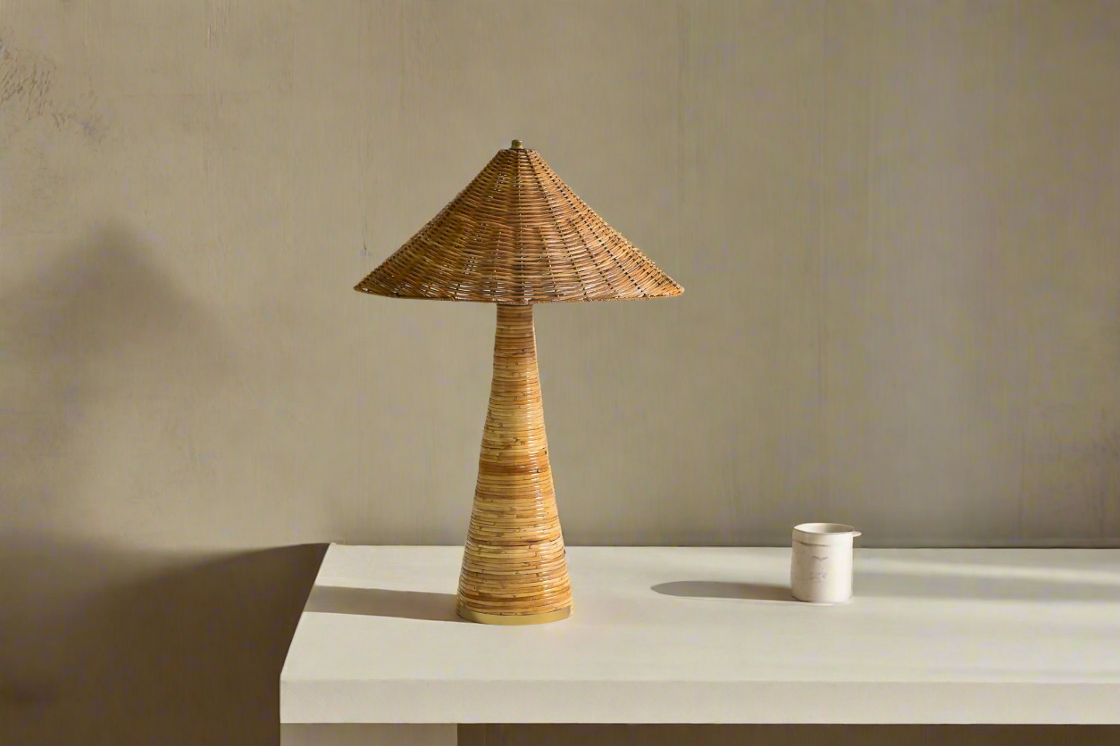 Shroom Rattan Table Lamp 002