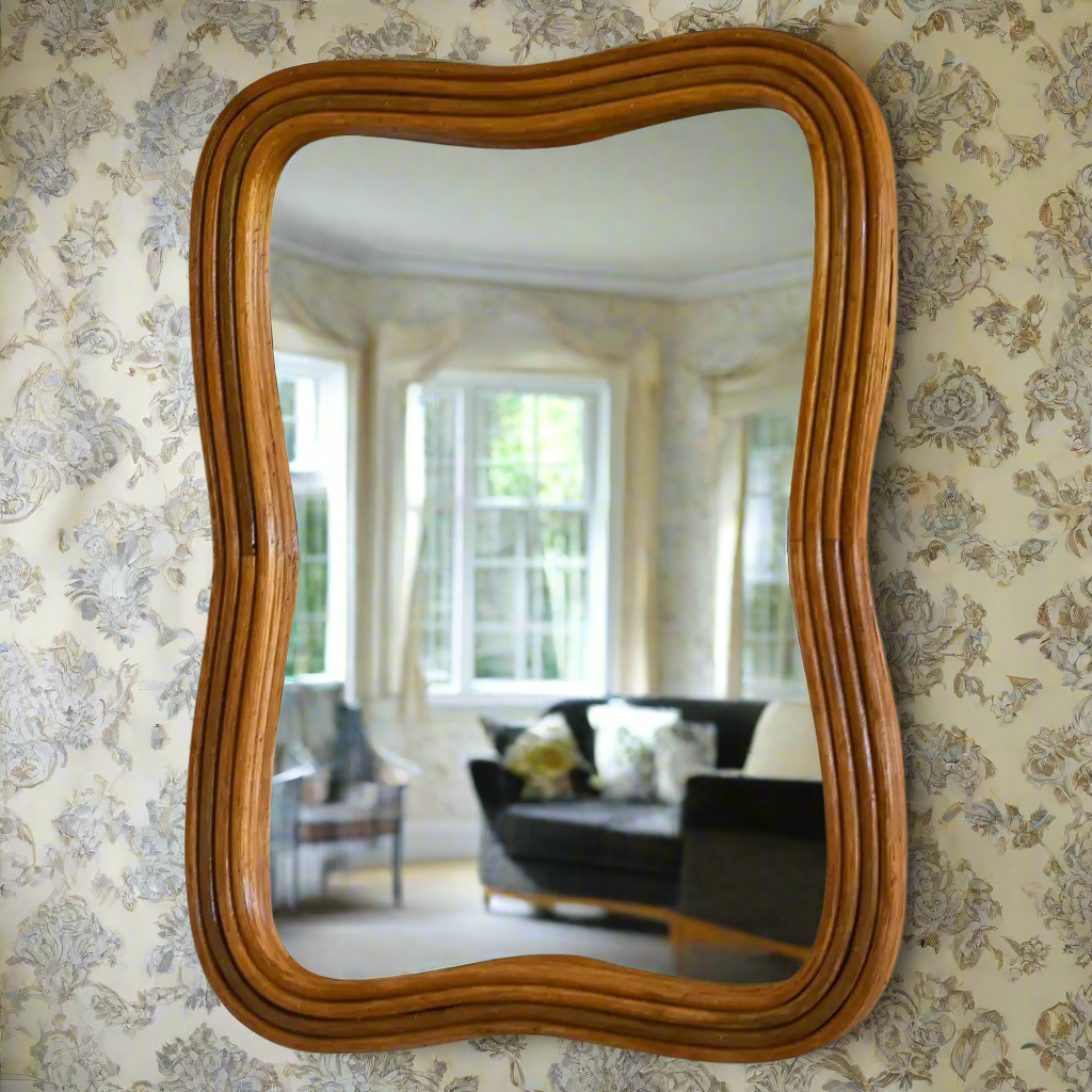 Rectangular Rattan Wall Mounted Mirror