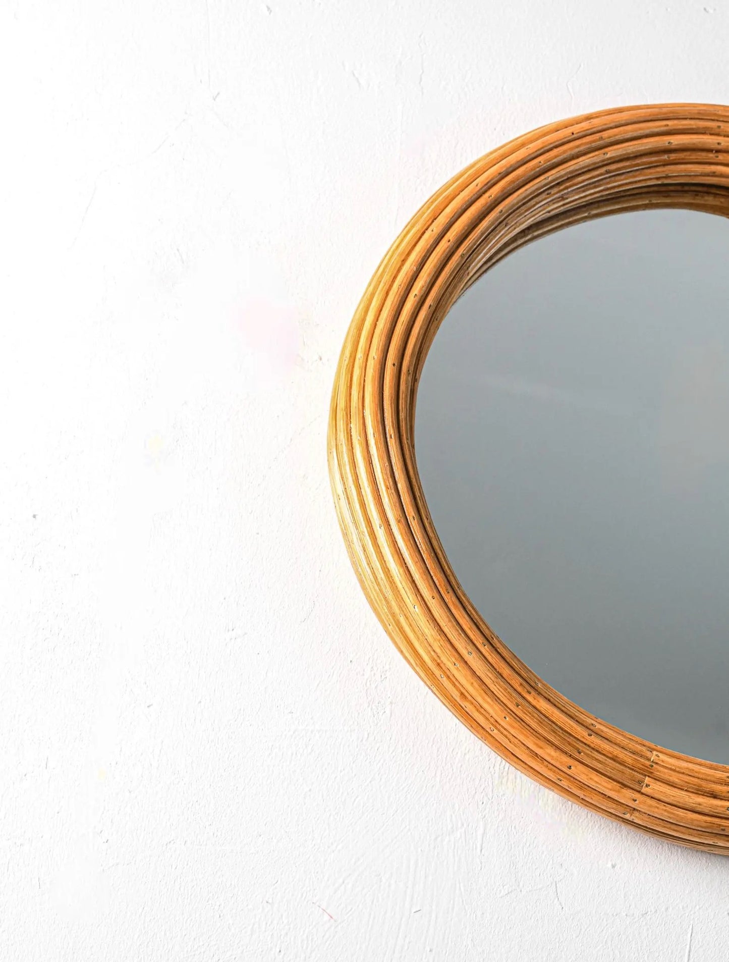 Round Rattan Mirror