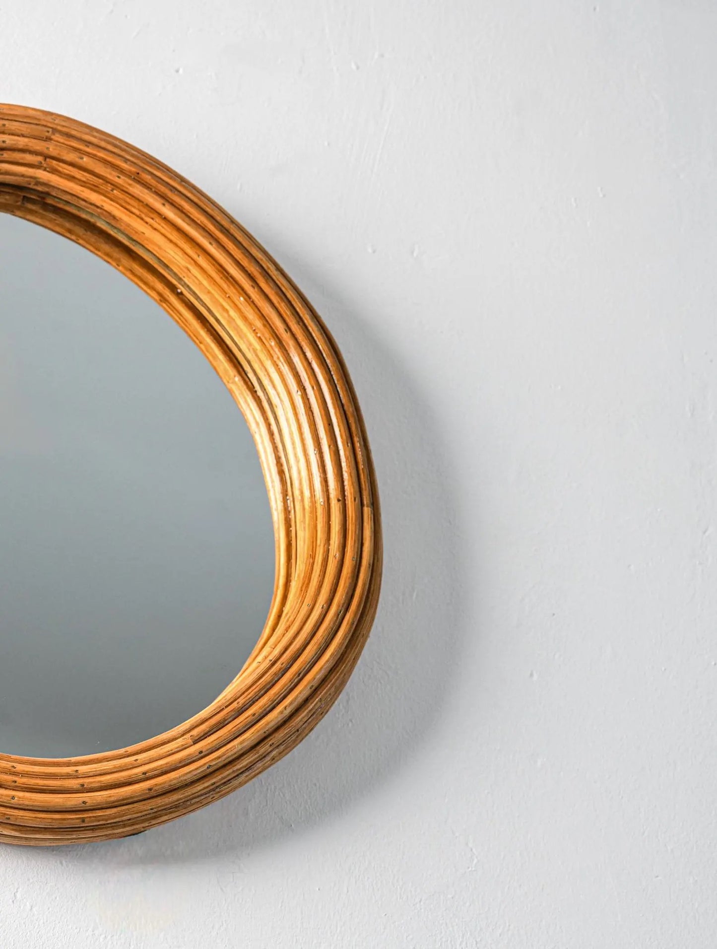 Round Rattan Mirror