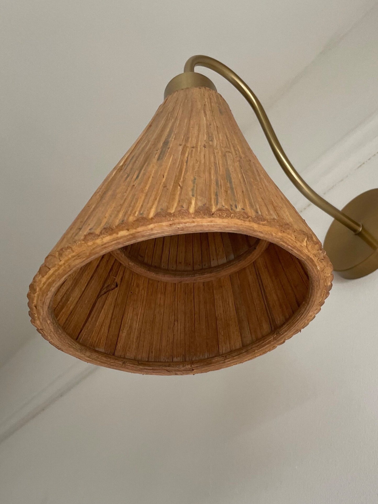 Cone Rattan Wall Sconce